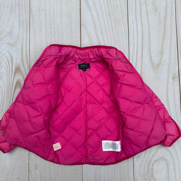 Polo Ralph Lauren Toddler Girls 4T Water-Repellent Duck Down Jacket Pink - Picture 7 of 9